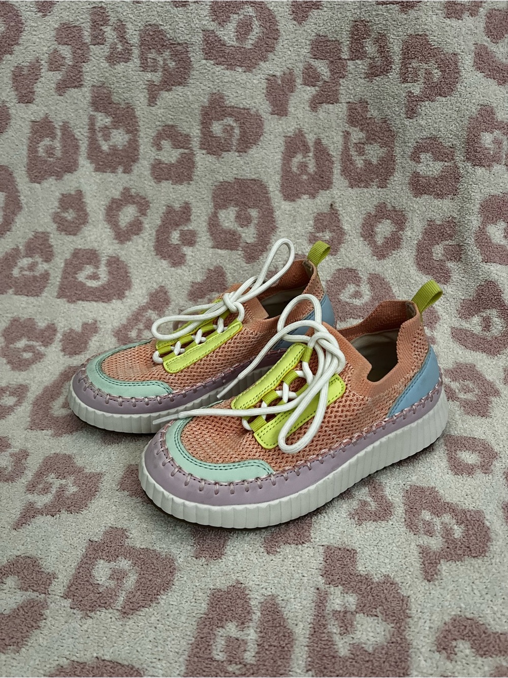 Dolce Vita Peach, Mint & Lavender Kids Lace-Up Sneakers